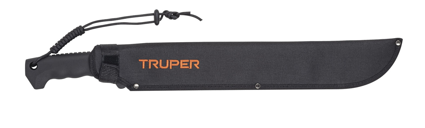 MACHETE DOBLE FILO 14'', CACHA INYECTADA, CON FUNDA, TRUPER 103827 *