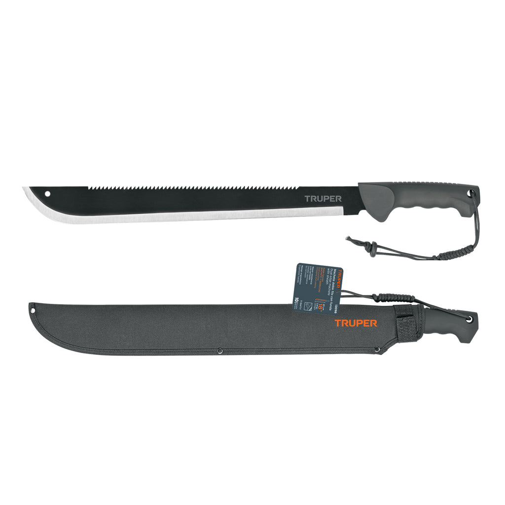 MACHETE DOBLE FILO 18'' CACHA BIMATERIAL, CON FUNDA, TRUPER 13098 *