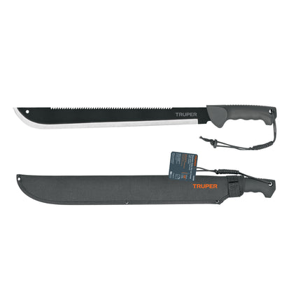 MACHETE DOBLE FILO 18'' CACHA BIMATERIAL, CON FUNDA, TRUPER 13098 *
