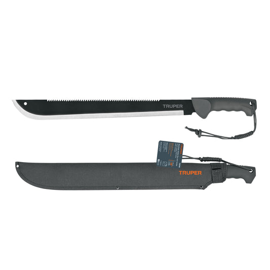 MACHETE DOBLE FILO 18'' CACHA BIMATERIAL, CON FUNDA, TRUPER 13098 *