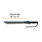MACHETE DOBLE FILO 18'' CACHA BIMATERIAL, CON FUNDA, TRUPER 13098 *