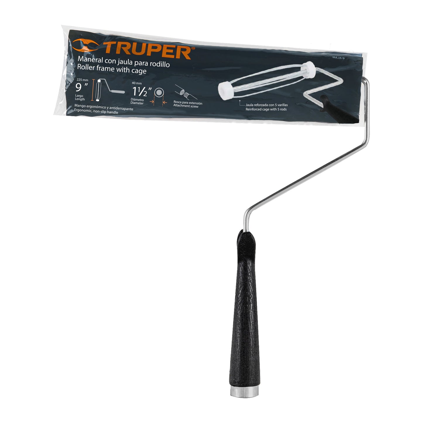 MANERAL DE 9'' CON JAULA PARA RODILLO, TRUPER 19255 P