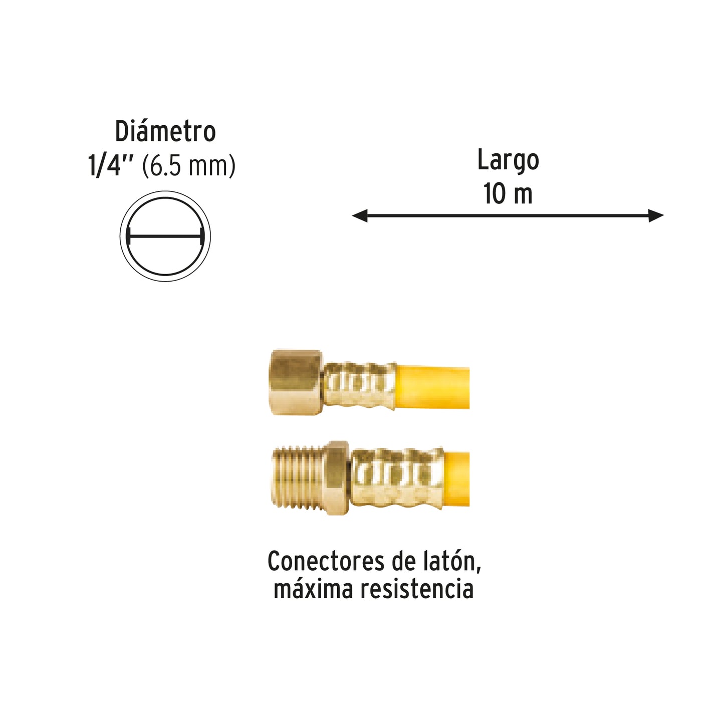 MANGUERA PARA COMPRESOR, DE PVC, 10M X 1/4", PRETUL 20663 *
