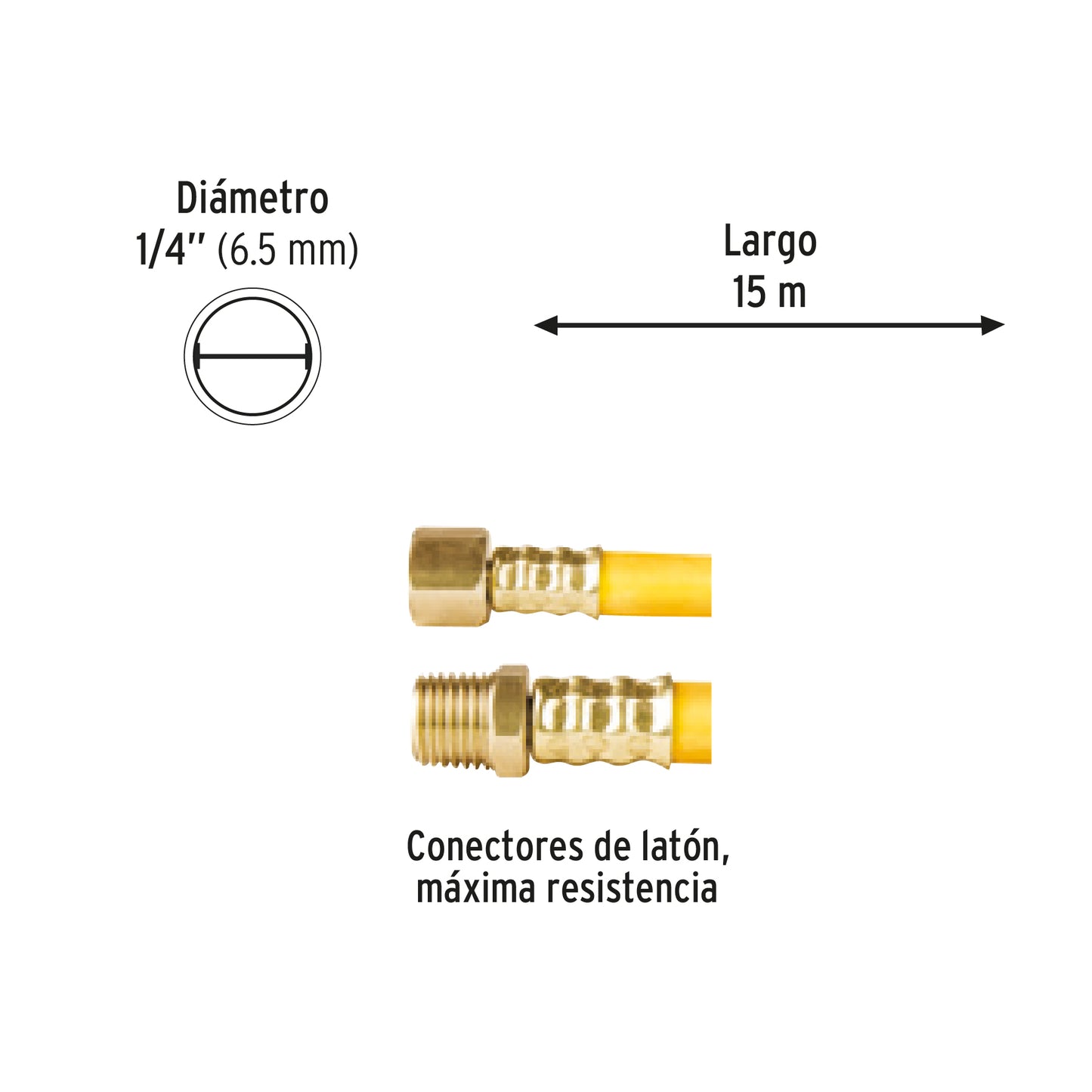 MANGUERA PARA COMPRESOR, DE PVC, 15M X 1/4", PRETUL 20664 *