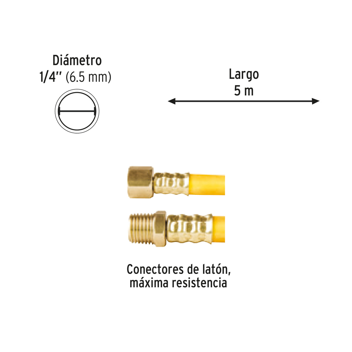 MANGUERA PARA COMPRESOR, DE PVC, 5M X 1/4", PRETUL 20662 *