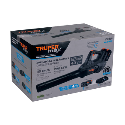 SOPLADORA INALÁMBRICA, 40V, TRUPER MAX 102339 N