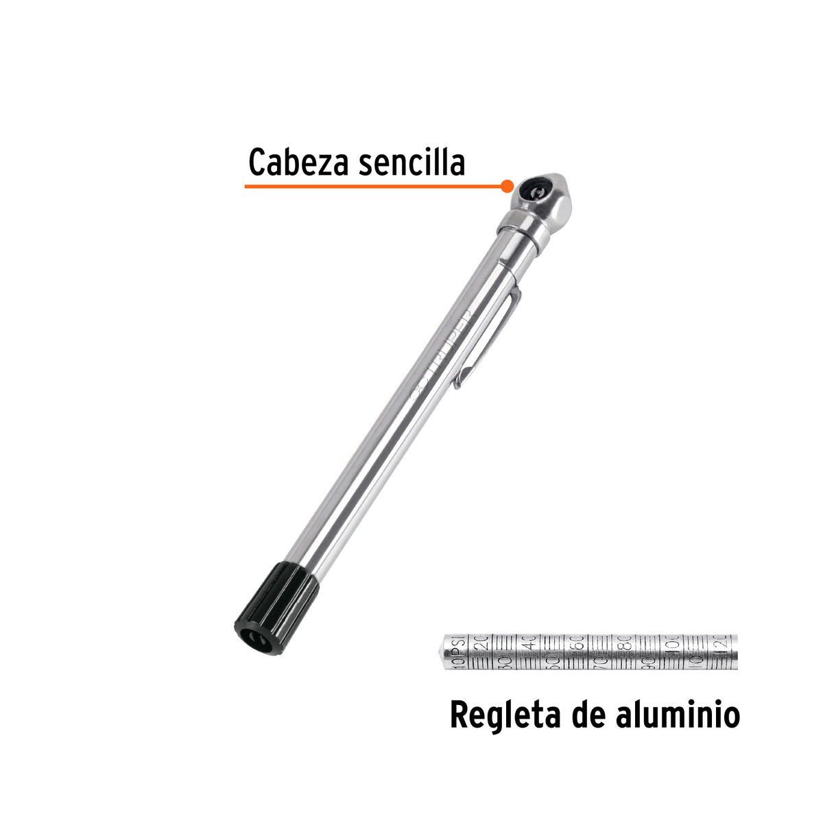 CALIBRADOR DE PRESIÓN 120 PSI CABEZA SENCILLA, TRUPER 19096 *
