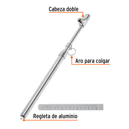 CALIBRADOR DE PRESIÓN 200 PSI CABEZA DOBLE, USO RUDO, TRUPER 18244 *