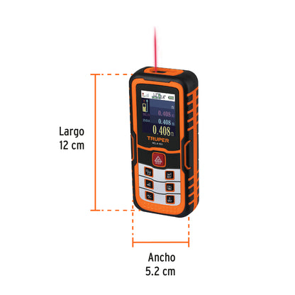 MEDIDOR LÁSER DE DISTANCIA DE 0.05M A 100M TRUPER 100374 P