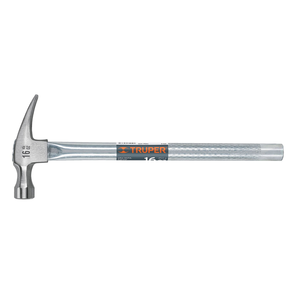 MARTILLO TUBULAR PULIDO 16 OZ UÑA RECTA, TRUPER 16702 P