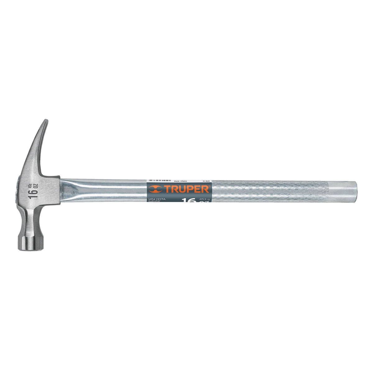 MARTILLO TUBULAR PULIDO 16 OZ UÑA RECTA, TRUPER 16702 P