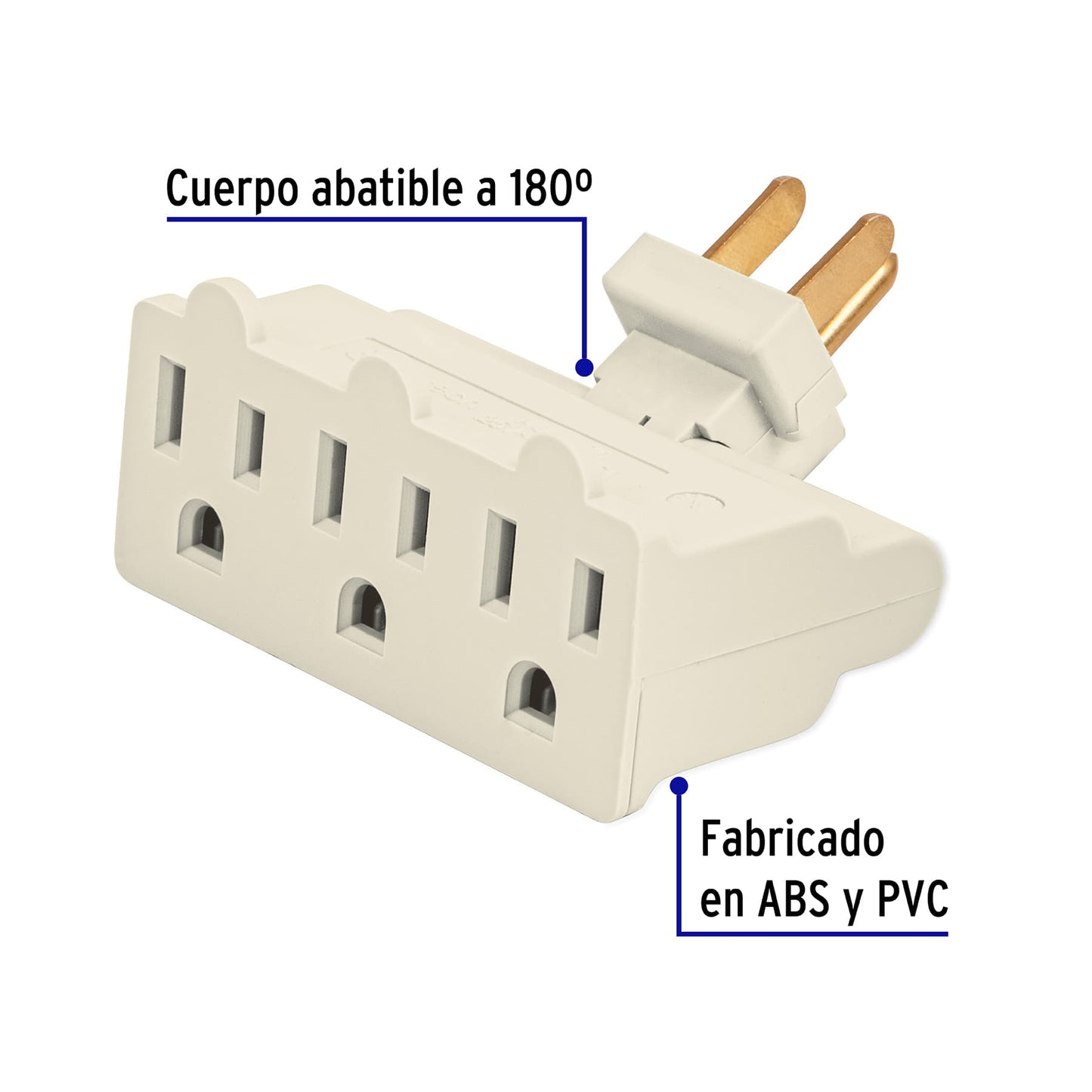 MULTICONTACTO TRIPLE ATERRIZADO, TIPO BISAGRA, VOLTECK 46801 *