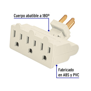 MULTICONTACTO TRIPLE ATERRIZADO, TIPO BISAGRA, VOLTECK 46801 P