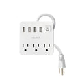 MULTICONTACTO 16 AWG DOMÉSTICO 3 ENTRADAS 4 PTOS USB, BLANCO 49322 P
