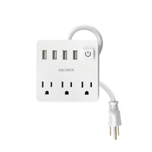 Cargar imagen en el visor de la galería, MULTICONTACTO 16 AWG DOMÉSTICO 3 ENTRADAS 4 PTOS USB, BLANCO 49322 P
