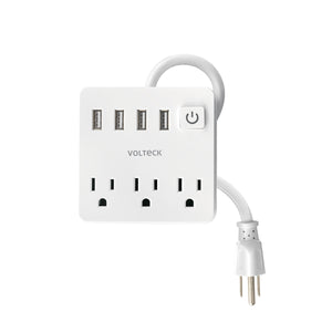 MULTICONTACTO 16 AWG DOMÉSTICO 3 ENTRADAS 4 PTOS USB, BLANCO 49322 P