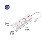 MULTICONTACTO 6 ENTRADAS, 2 USB A + 2 USB C, BLANCO, VOLTECK  45662 *