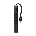 MULTICONTACTO 16 AWG DOMÉSTICO 6 ENTRADAS, NEGRO 49860 *