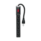 MULTICONTACTO 16 AWG DOMÉSTICO 6 ENTRADAS, NEGRO 49860 *
