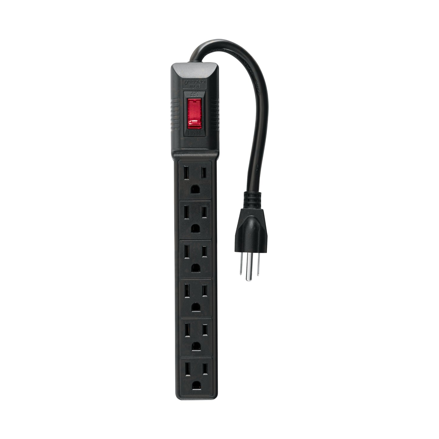 MULTICONTACTO 16 AWG DOMÉSTICO 6 ENTRADAS, NEGRO 49860 *