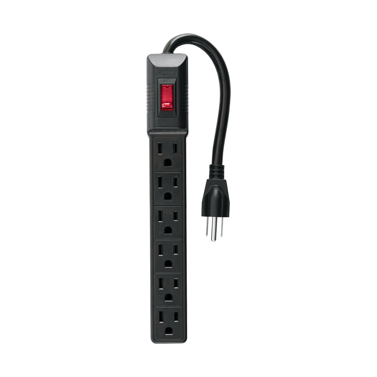 MULTICONTACTO 16 AWG DOMÉSTICO 6 ENTRADAS, NEGRO 49860 *