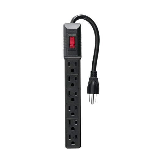 MULTICONTACTO 16 AWG DOMÉSTICO 6 ENTRADAS, NEGRO 49860 *