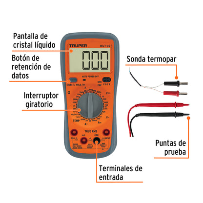 MULTIMETRO DIGITAL PROFESIONAL 10402 P