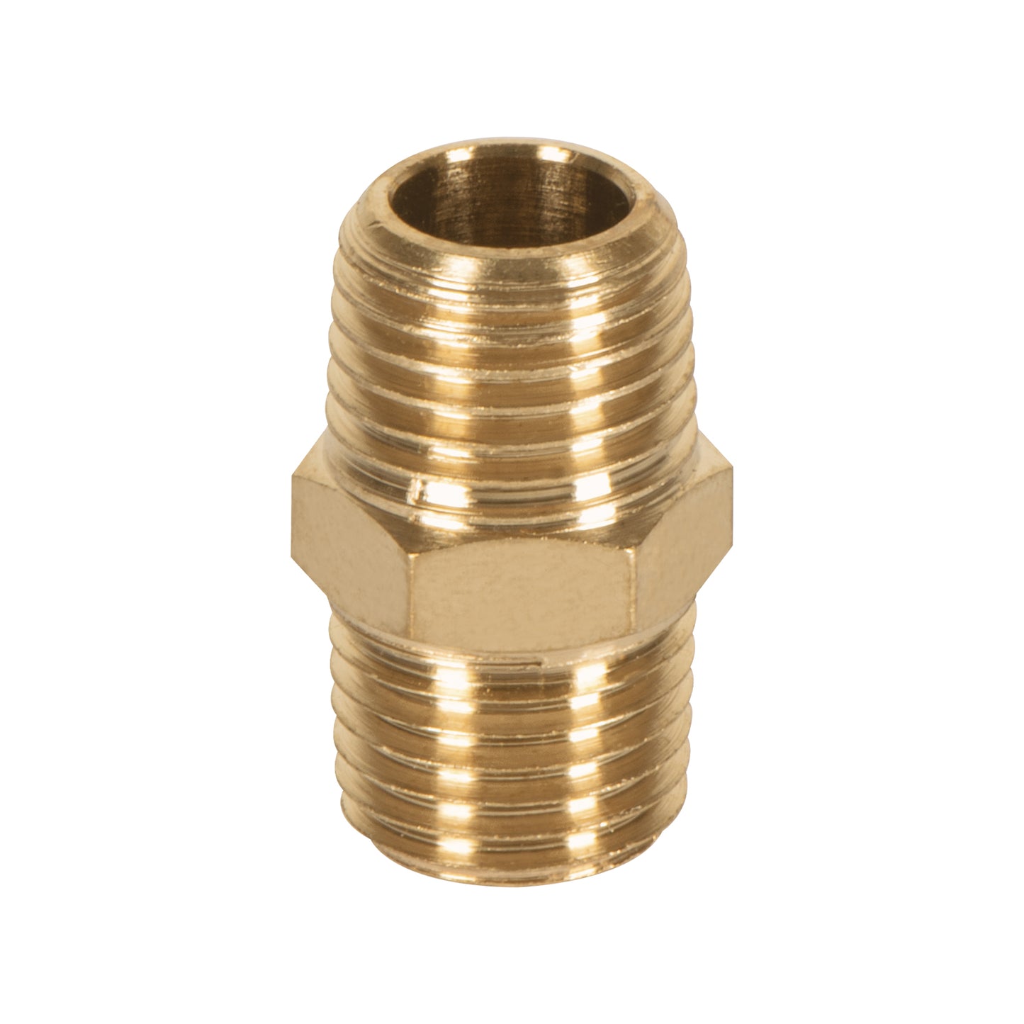 NIPLE DE LATÒN, TIPO FF, CUERDA 1/4 NPT, TRUPER 19024 *