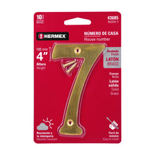 Cargar imagen en el visor de la galería, NÙMERO #7 DE LATÒN SÒLIDO 4&#39;&#39;, HERMEX 43685 P
