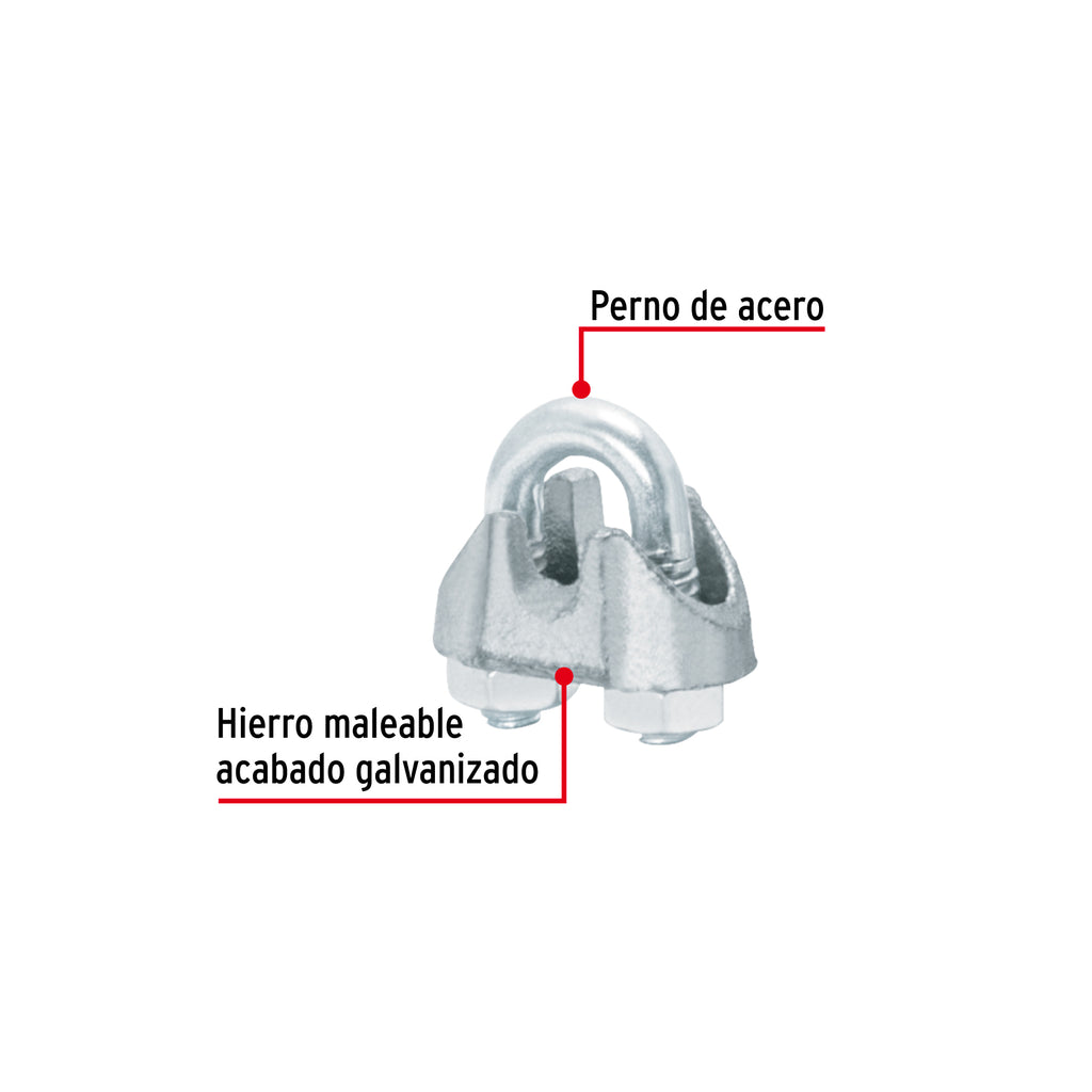 BOLSA C/100 NUDOS (PERROS) DE HIERRO P/CABLE DE 1/8", FIERO 40704 *