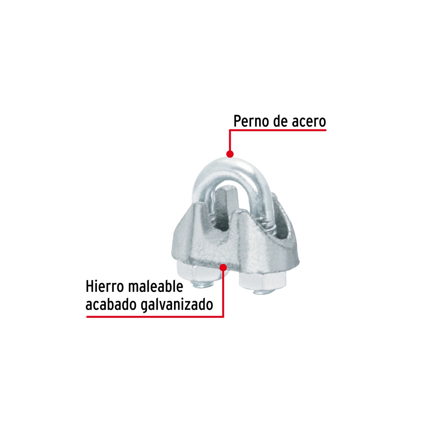 BOLSA C/100 NUDOS (PERROS) DE HIERRO P/CABLE DE 1/8", FIERO 40704 *
