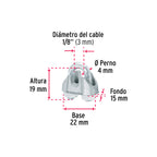 BOLSA C/100 NUDOS (PERROS) DE HIERRO P/CABLE DE 1/8", FIERO 40704 *