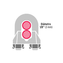 Cargar imagen en el visor de la galería, BOLSA C/100 NUDOS (PERROS) DE HIERRO P/CABLE DE 1/8", FIERO 40704 *
