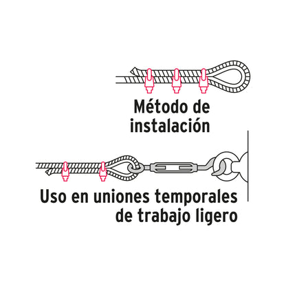 BOLSA C/100 NUDOS (PERROS) DE HIERRO P/CABLE DE 1/8", FIERO 40704 *