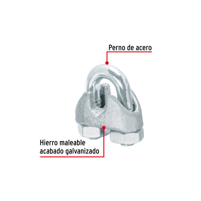 BOLSA C/50 NUDOS (PERROS) DE HIERRO P/CABLE DE 3/16", FIERO 40705 *