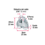 BOLSA C/50 NUDOS (PERROS) DE HIERRO P/CABLE DE 3/16", FIERO 40705 *