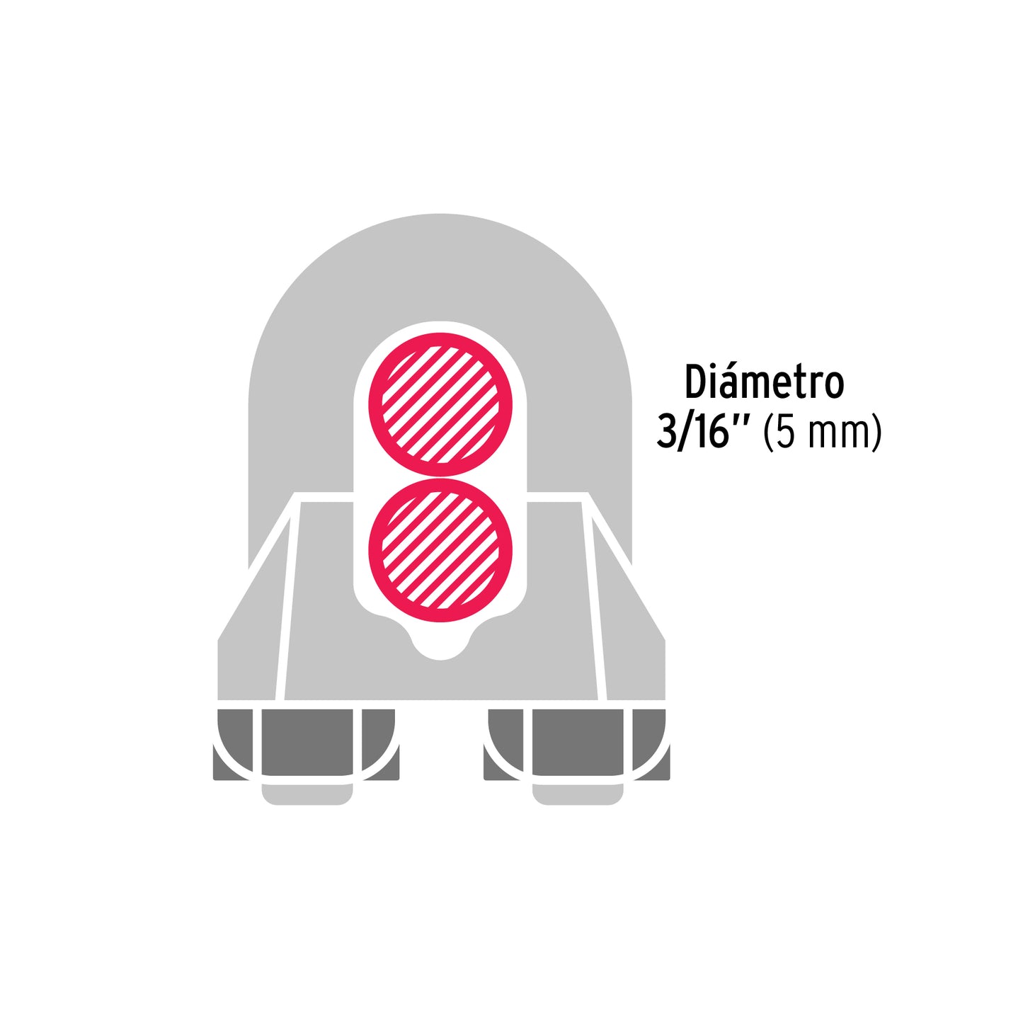 BOLSA C/50 NUDOS (PERROS) DE HIERRO P/CABLE DE 3/16", FIERO 40705 *