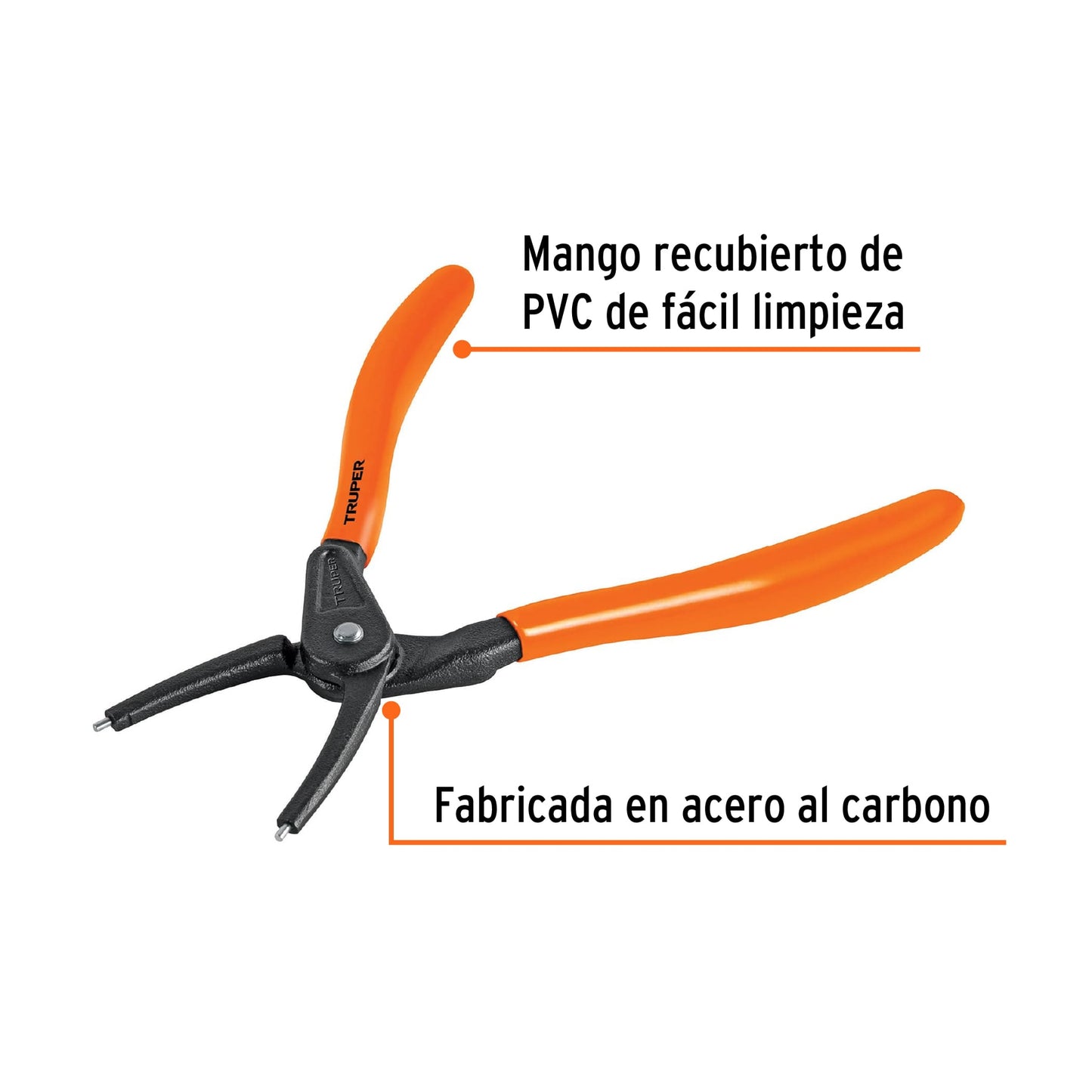 PINZA PUNTA RECTA 7'' PARA CERRAR ANILLO9S, MANGO DE PVC 17361  P