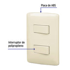 PLACA ARMADA 1 INTERRUPTOR ESCALERA, MARFIL, LÍNEA ITALIANA 48663