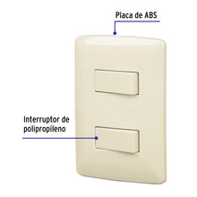 Cargar imagen en el visor de la galería, PLACA ARMADA 1 INTERRUPTOR ESCALERA, MARFIL, LÍNEA ITALIANA 48663
