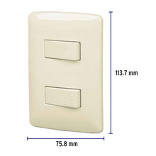 Cargar imagen en el visor de la galería, PLACA ARMADA 1 INTERRUPTOR ESCALERA, MARFIL, LÍNEA ITALIANA 48663
