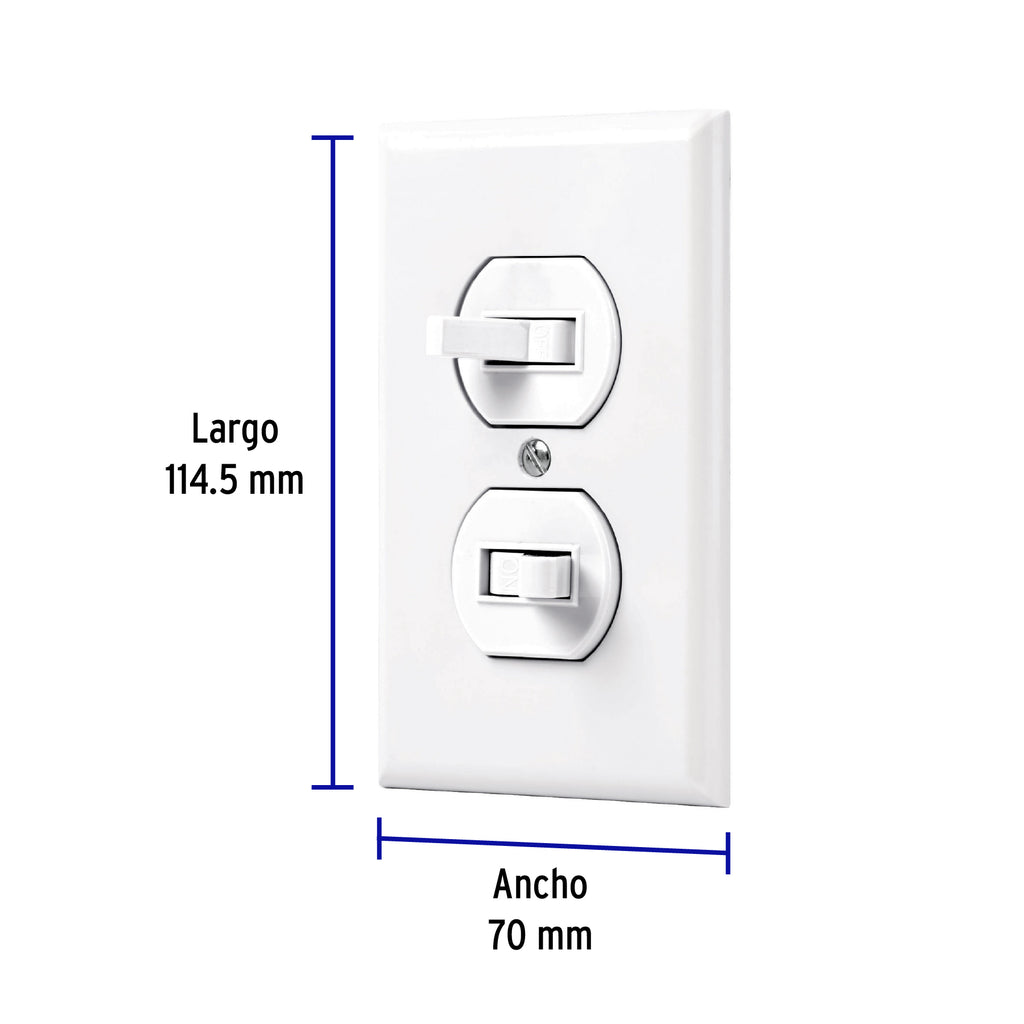 PLACA ARMADA 2 INTERRUPTORES, STANDARD 45953 P