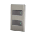 PLACA ARMADA ACERO INOX 2 INTERRUPTORES 1 MODULO, LISBOA 47834 *