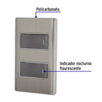PLACA ARMADA ACERO INOX 2 INTERRUPTORES 1 MODULO, LISBOA 47834 *