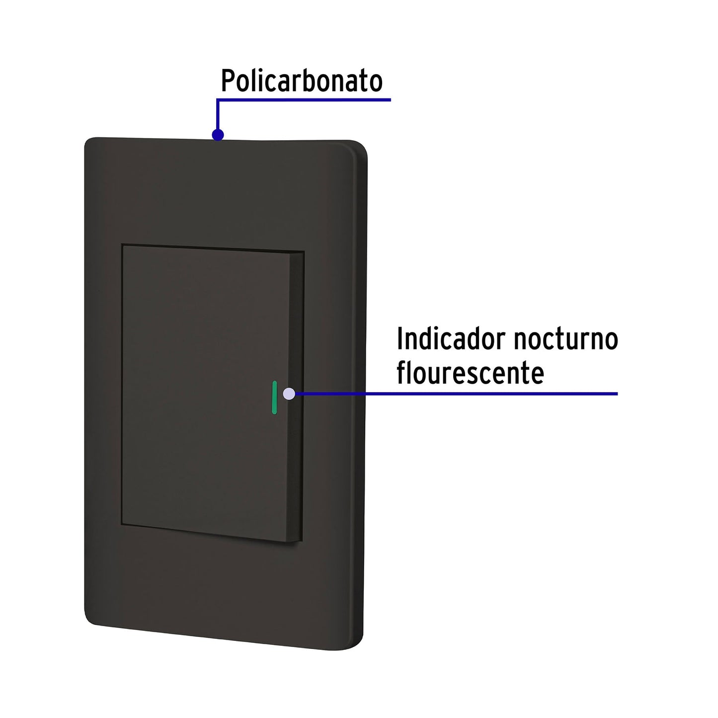 PLACA ARMADA NEGRA 1 INTERRUPTOR LISBOA, VOLTECK 47895 *