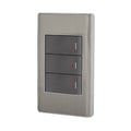 PLACA ARMADA ACERO INOX 3 INTERRUPTORES 1 MODULO LISBOA 47836 *