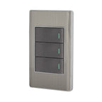 PLACA ARMADA ACERO INOX 3 INTERRUPTORES 1 MODULO LISBOA 47836 *