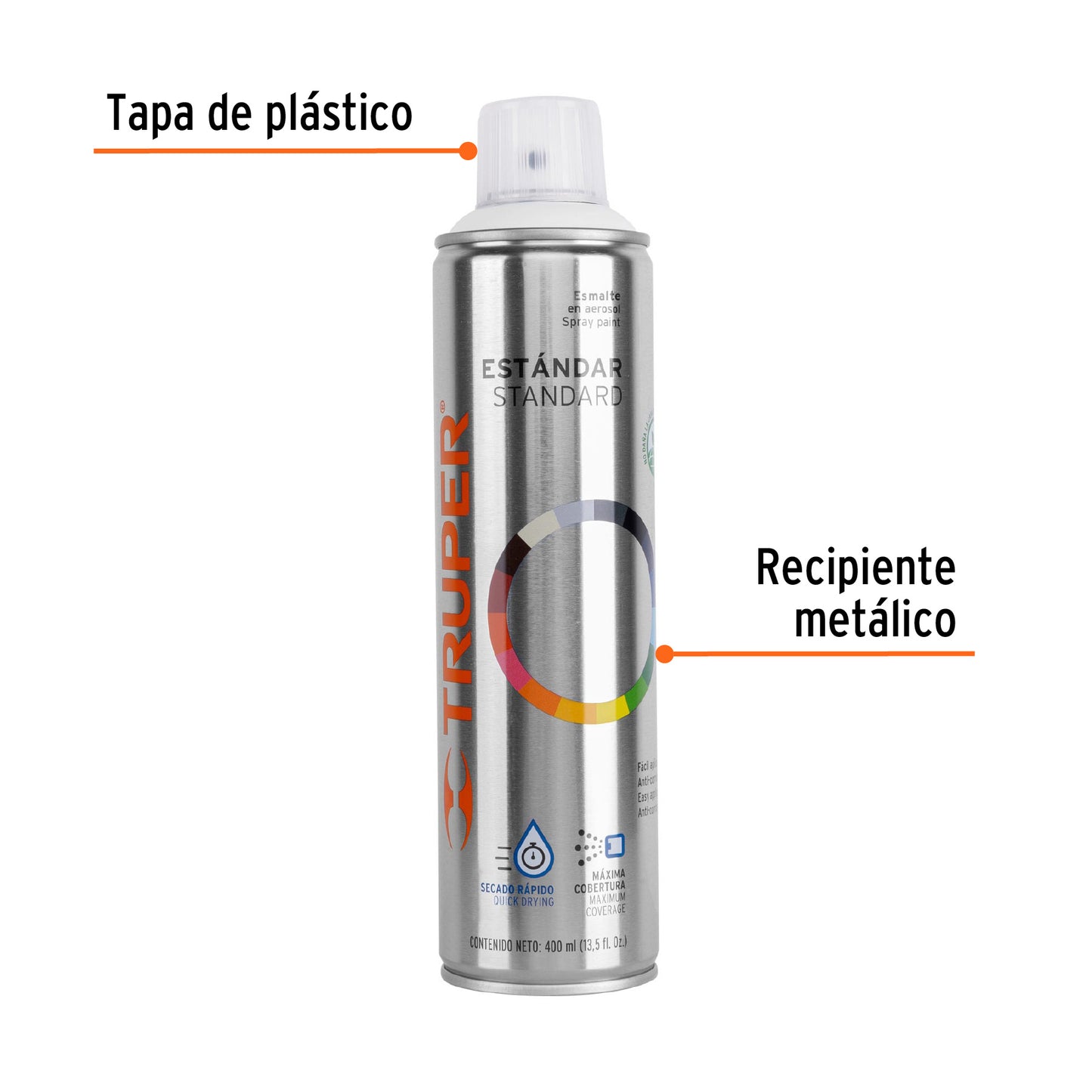 PINTURA EN AEROSOL, BLANCO MATE, BOTO ESBELTO, 400 ML 19034 *