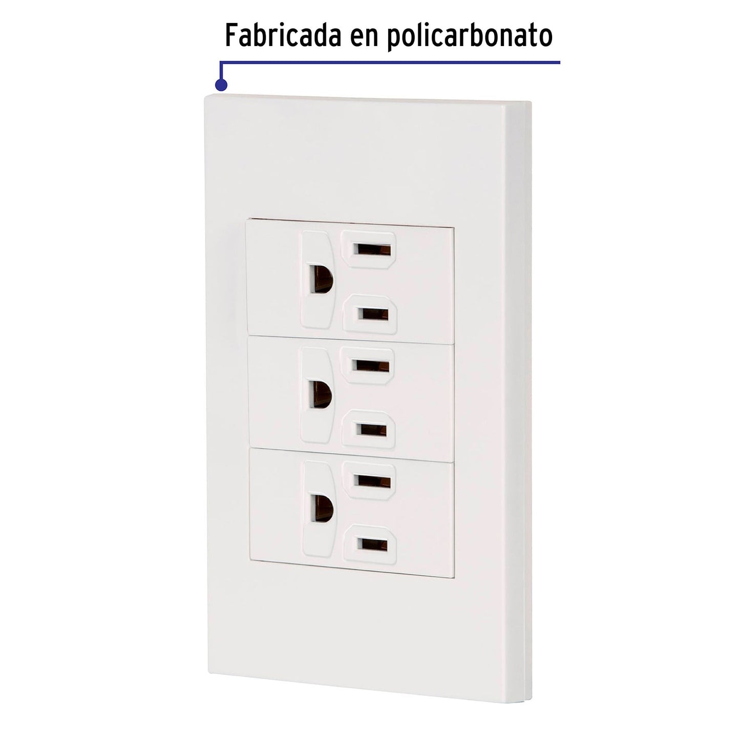 PLACA ARMADA 3 CONTACTOS, 1 MÓDULO, ESPAÑOLA, BLANCO 45598 *