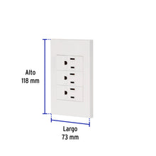 Cargar imagen en el visor de la galería, PLACA ARMADA 3 CONTACTOS, 1 MÓDULO, ESPAÑOLA, BLANCO 45598 P
